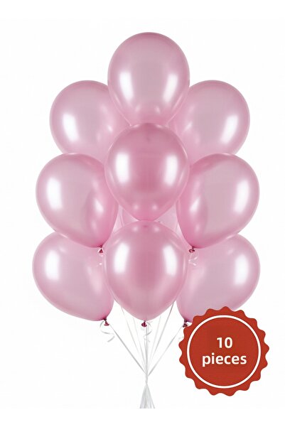 Noone مجموعة من 10 بالونات معدنية باللون الوردي الفاتح مقاس 12 بوصة (30 سم) |...