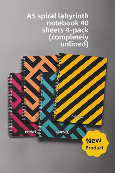 KarmaOfis دفتر حلزوني A5 بـ 40 ورقة (غير مسطر بالكامل)