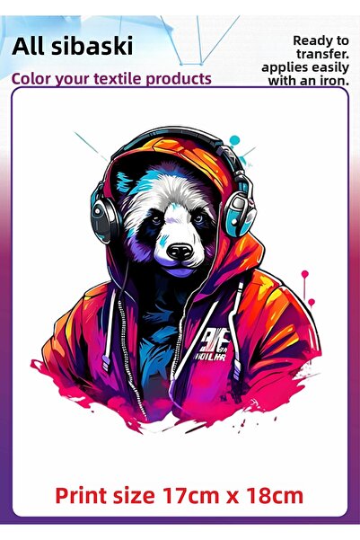 F17 Ajans طباعة DTF على ملابس من القماش المنسوج بتصميم الباندا الذي يمتص المو...