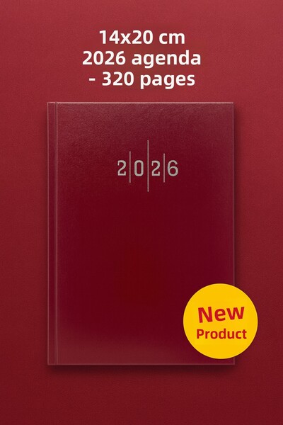 KarmaOfis Burgundy Agenda with Cloth Cover 14×20 cm – 320 Pages, Daily Planner, Office & School Use