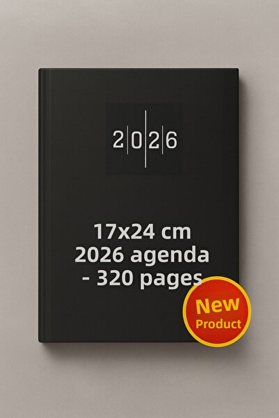 KarmaOfis Кожена черна тетрадка 17×24 см – 320 страници, ежедневник, за офис и училище