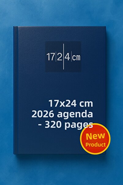 KarmaOfis Дневник с кожена корица, тъмносин, 17×24 см – 320 страници, ежедневник, за офис и училище