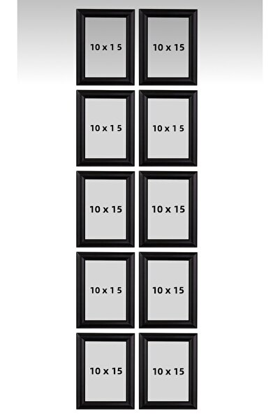 Araste 10 Μαύρες κορνίζες φωτογραφιών με πόδια 10x15