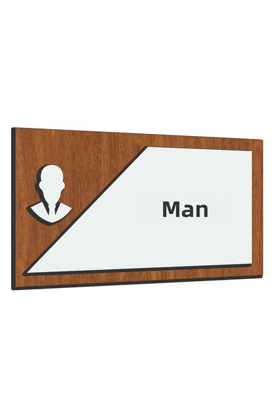 mars tasarım Men's Toilet Sign 22X12 cm Door Direction Sign Large Size