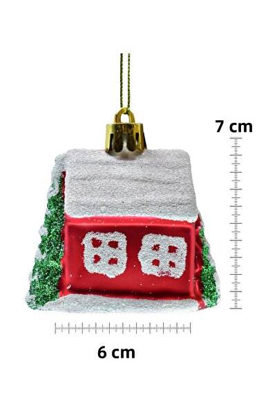 Waldern Ornament de Crăciun pentru casă cu acoperiș alb, colecția premium, 4 piese