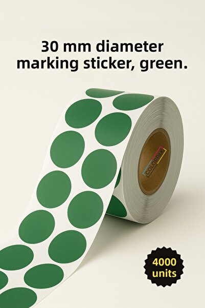 COLORPAK Αυτοκόλλητο με κουκκίδες 30 mm Πράσινο 4000 τμχ Ετικέτα Σήμανσης
