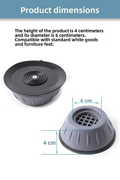 Ganjem White Goods Riser 8-Piece Washing Machine Dishwasher Refrigerator Riser Anti-Vibration Device