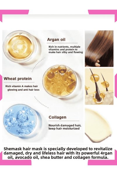SheMask Hair Mask Collagen Keratin Effective Hair Protein Intensive Repairing and Nourishing Hair Care with Shea Butter Extract