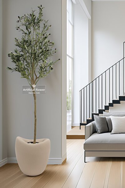 Yapay Çiçek Deposu Fiber Stone Cobalt Ostrich Model 43 cm Cappuccino