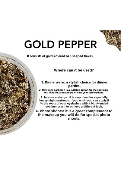 The Glitter Lab Gel Shiny Glitter - Gold Pepper