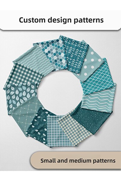 FabricMarket 100% Cotton Satin Fabric – 35 Pieces 20X20 Cm, One Piece Patchwork Fabric, Beige Colors