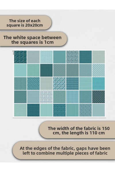 FabricMarket 100% Cotton Satin Fabric – 35 Pieces 20X20 Cm, One Piece Patchwork Fabric, Beige Colors