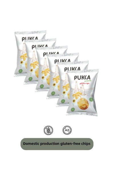 Pukka Gıda رقائق البطاطس النباتية الخالية من الغلوتين 6 قطع (6 × 70 جرام)