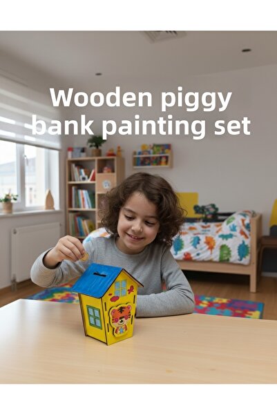 TOTTERİQ مجموعة طلاء بنك الخنزير الخشبي