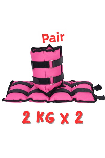 Om 2 kg 2 bucăți greutate roz pentru mâini și glezne, terapie fizică, exerciții de reabilitare, greutate de nisip