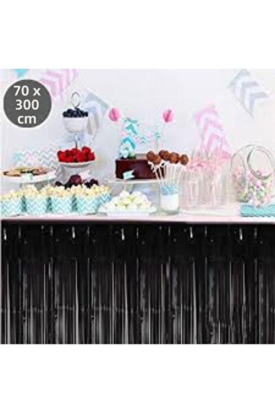 ZENVİVA Black Table Skirt, 2 Pieces Black Backdrop