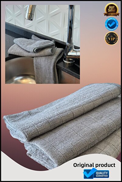 Overbazaar 3-Piece Microfiber Kitchen Cleaning Cloth Set 40X40 cm |   Stain-Resistant, Odor-Free, High Absorbency