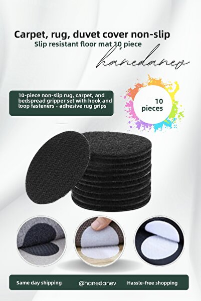 Hanedanev 10 Pieces Carpet Rug Mattress Cover Anti-Slip Cushion Velcro Tape S...