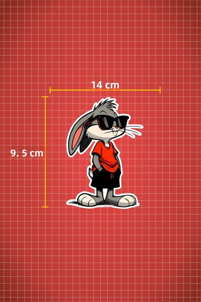 Quart Aksesuar 14 X 9.5 cm Bugs Bunny Sticker Car Laptop Auto Motorcycle Sticker