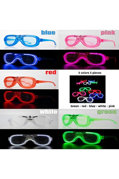 ZERO LAND Lvsqvr Glow Model Led Lighted Party Glasses 3 Modes 5 Colors (230245) 5 Pieces