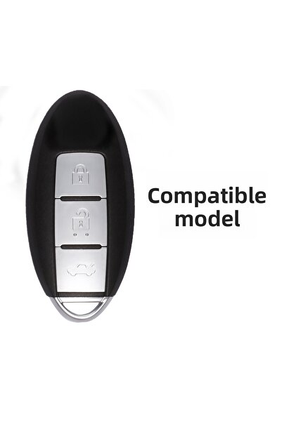 Mavi Keys Husă de protecție pentru chei din fibră de carbon cu 3 butoane compatibilă cu Nissan Qashqai, Micra, Tiida, X-Trail