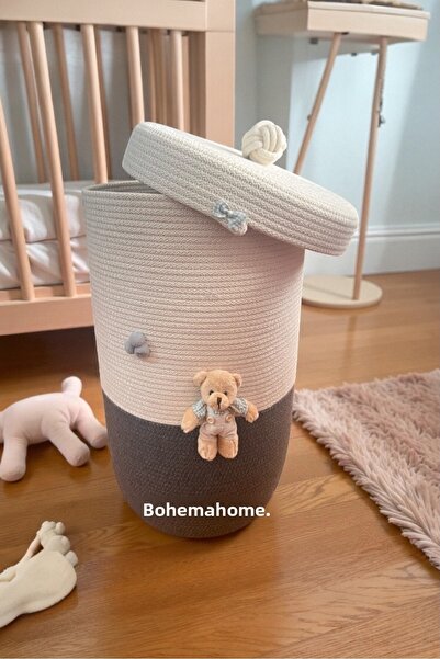 Bohemahomedecor Καλάθι απλύτων - Γκρι - 35 L