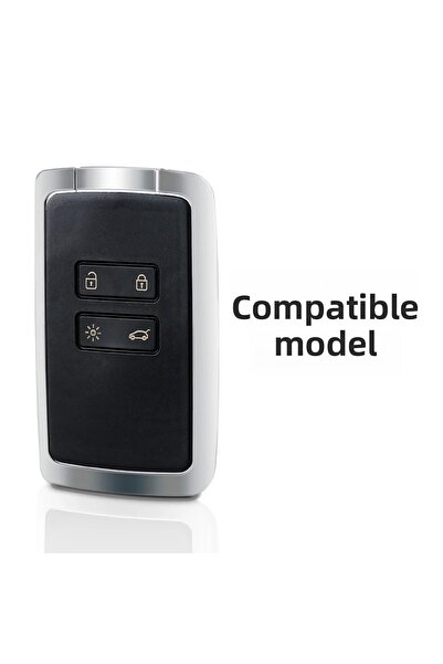 Luxe Aksesuarr Renault Talisman -Megane4-Dacia Duster Husă din silicon pentru chei cu 4 butoane, gri auriu