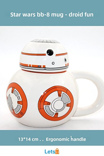 Letsii كوب بورسلين بتصميم ستار وورز بي بي 8 مقاس 13×14 سم