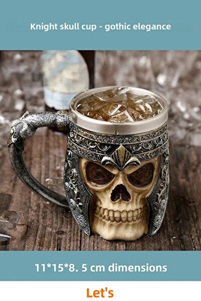 Letsii 3D Designed Skull Knight Mug Cup Aesthetic and Functional