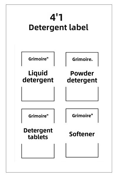 grimorlife Ετικέτα απορρυπαντικού ταμπλέτας υγρής σκόνης 4 τεμαχίων - Ετικέτα...