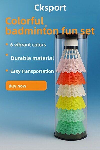 CKSpor Бадминтон перо 6-пакет нови цветни – комплект цветни пера за бадминтон