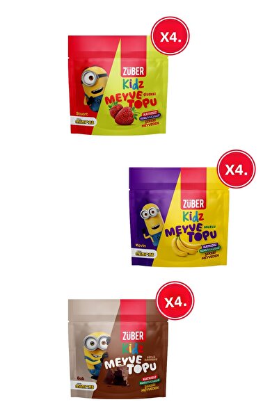 Züber عبوة تجريبية من Fruit Cube Kidz - 49 جم × 12 قطعة