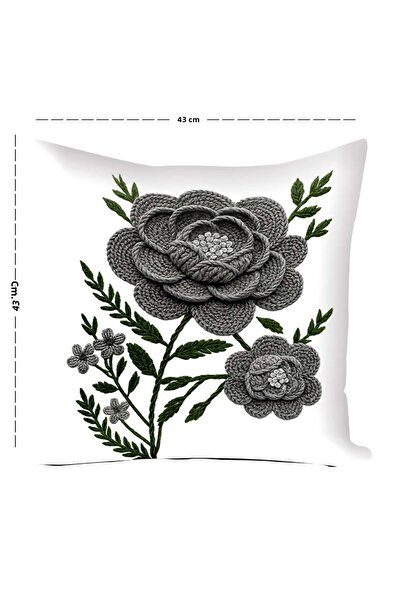 Pillow Home Gray Punch Look Floral Pattern Decorative Throw Pillow Cover