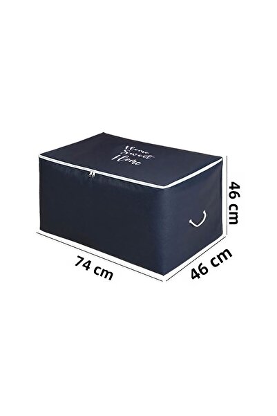 PH Prendi Home Μεγάλο κουτί αποθήκευσης Home Sweet Home σε μπλε ναυτικό χρώμα 74x46x46