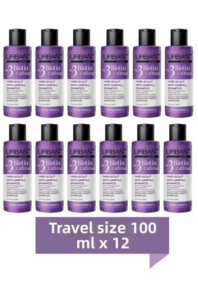 Urban Care Expert Biotin Caffeine Anti-Hair Loss Fast Growth Shampoo 100 ml X 12 Pieces
