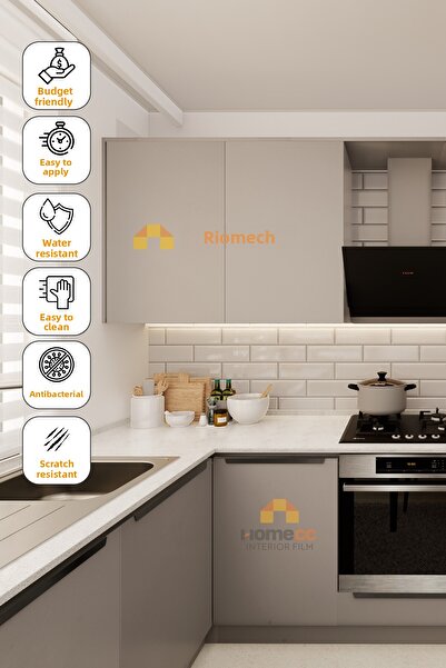 HOMECC İNTERİOR Soft Stone Color Adhesive Coating Foil 120 cm – for Furniture, Walls, Doors, Kitchens – Sm936 - Sm936