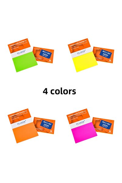 POLABOOK Electrostatic 4 Color Set Smart Memo Paper 7X10Cm - 50 Sheets Sytp