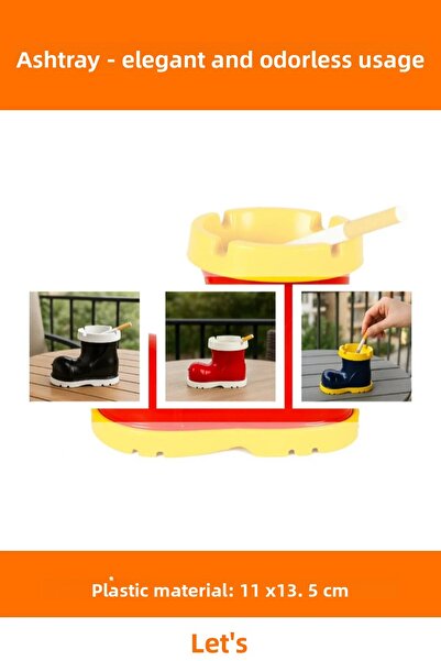 Letsii منفضة سجائر بدون رائحة بتصميم مرح 11x13.5 سم