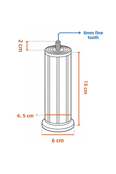 Badem10 Keson 15 cm White Plastic Furniture Base Tv Unit Heightening Leg Robot Vacuum Cleaner Compatible