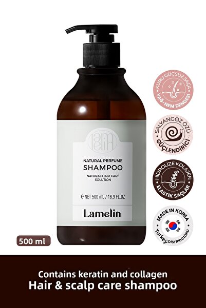 Lamelin Natural Shampoo with Collagen and Keratin Natural Perfume Shampoo 500 ml