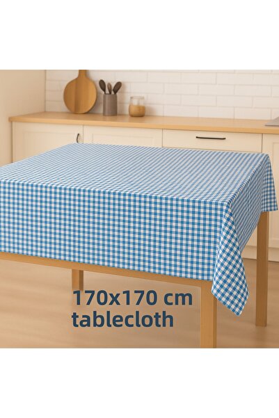 MEKİK MANİFATURA Checkered Tablecloth 170X170 cm - Stylish Tablecloth with Sq...