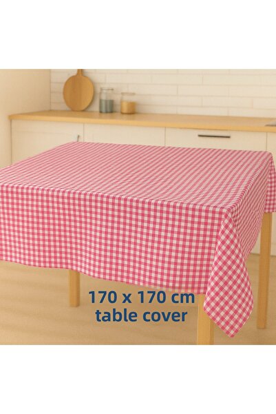 MEKİK MANİFATURA Checkered Tablecloth 170X170 cm - Stylish Tablecloth with Sq...