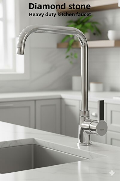 tesitay Baymera Stainless Mix Swan Kitchen Sink Faucet Fountain Mixer