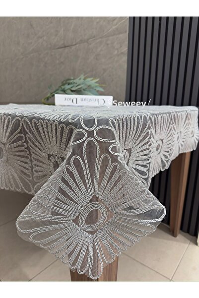 sewev Lace Tablecloth Fiskos Cover (Gray)