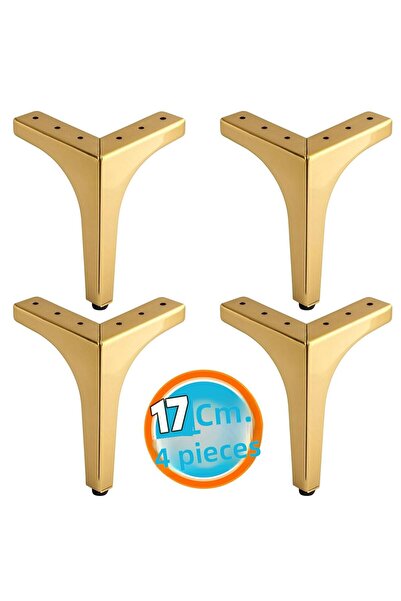 NZB Furniture Leg Durable Foot Modern Design Sofa Coffee Table Tv Unit 17 cm Gold Golden Metal 4 Pcs