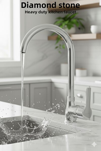 tesitay Baymera Stainless Mix Swan Kitchen Sink Faucet Fountain Mixer