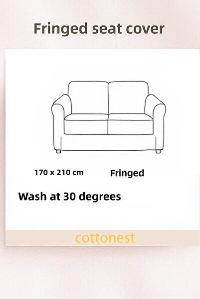 Cottonest Fringed Sofa Cover 170 X 210 cm