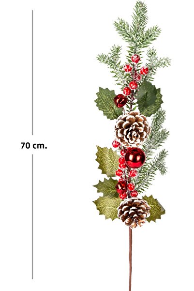 Herdekora Christmas Ornament Pike Berry Kokina Snowy Pinecone Rattle Red-Green 70 Cm.