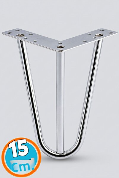 NZB قاعدة أثاث مثلثة بتصميم عصري، كرسي، طاولة قهوة، وحدة تلفزيون متوافقة، 15 سم، معدن كروم فضي