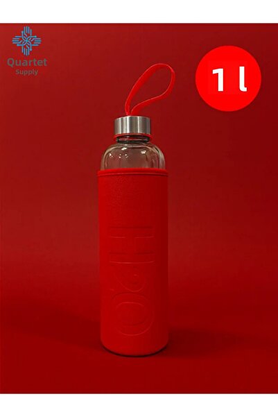 Tohana H2O Leather Covered Glass Flask 1000 ml